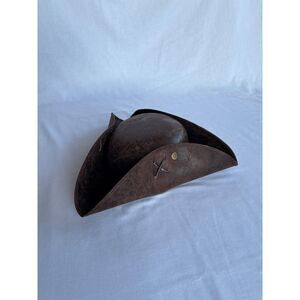 Cosplay/Dressup/Costume Pirate Hat, Three Cornered, Brown, One Size, Snap Sides